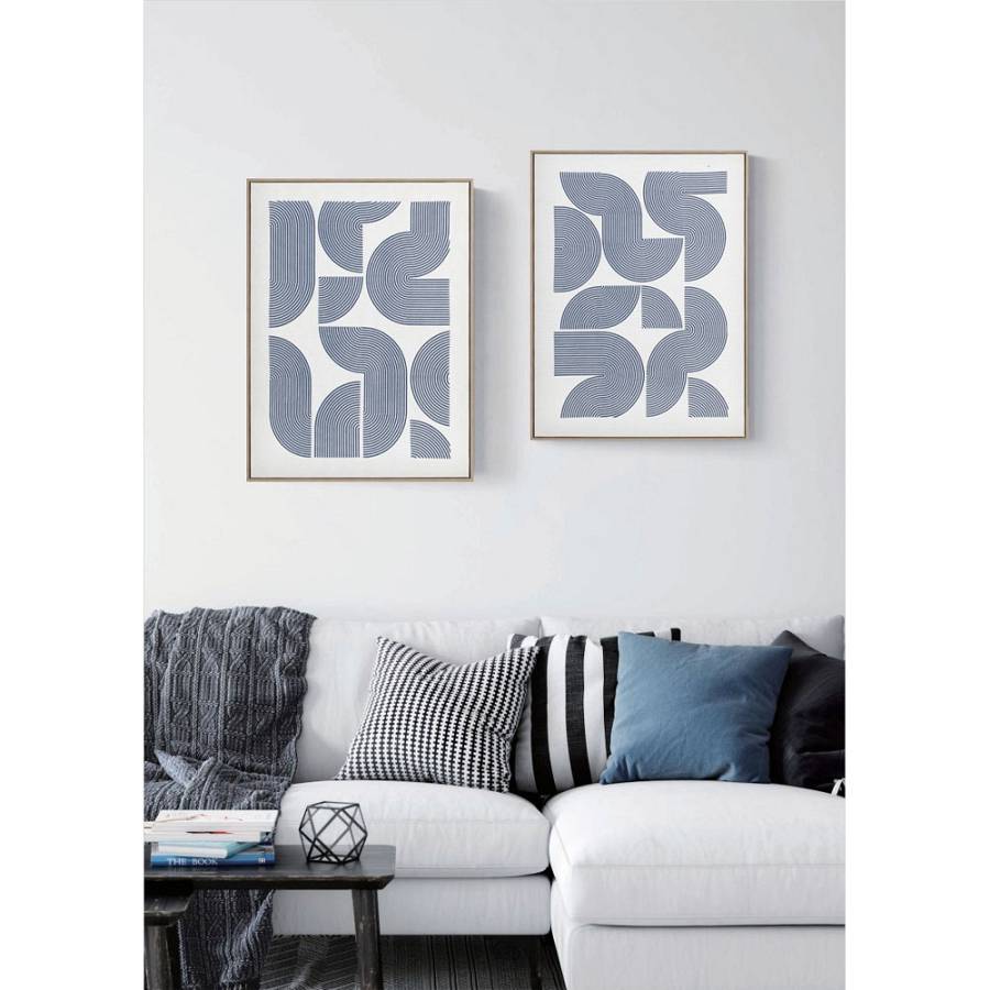 AZURE HEAVEN ΠΙΝΑΚΑΣ ΔΙΑΚΟΣΜΗΣΗΣ 60x80x5cm ΚΑΜΒΑΣ ΛΕΥΚΟ ΜΠΛΕ ΣΚΟΥΡΟ ΞΥΛΟ ΦΥΣΙΚΟ