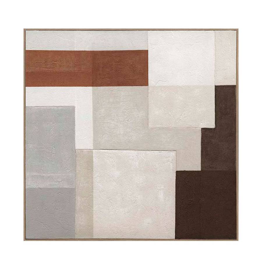 RAGNA SQUARE ΠΙΝΑΚΑΣ ΔΙΑΚΟΣΜΗΣΗΣ 100x100x5cm ΚΑΜΒΑΣ ΠΟΛΥΧΡΩΜΟ ΞΥΛΟ ΦΥΣΙΚΟ