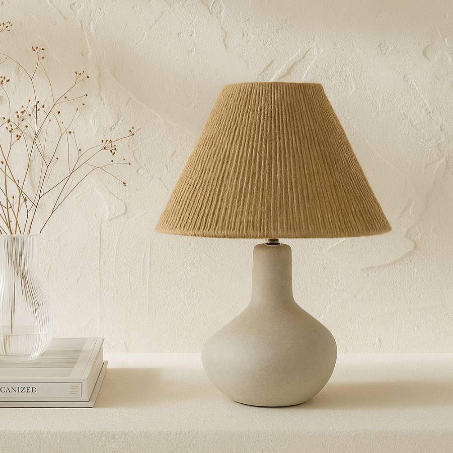 SCIANA ΦΩΤΙΣΤΙΚΟ ΕΠΙΤΡΑΠΕΖΙΟ 18x18x40cm ΚΕΡΑΜΙΚΟ ΛΕΥΚΟ ΣΧΟΙΝΙ ΦΥΣΙΚΟ