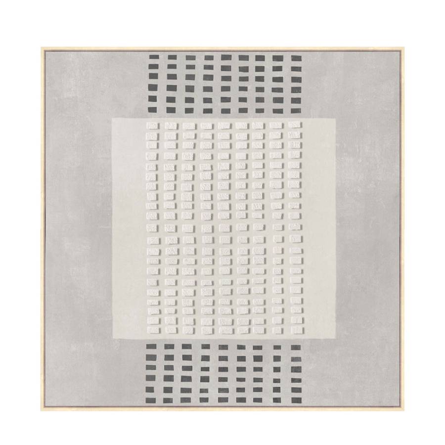 FRAMED DREAM ΠΙΝΑΚΑΣ ΔΙΑΚΟΣΜΗΤΙΚΟΣ ΜΕ ΚΟΡΝΙΖΑ 80x80x4cm ΚΑΜΒΑΣ ΓΚΡΙ ΑΝΟΙΧΤΟ ΜΠΕΖ ΞΥΛΟ