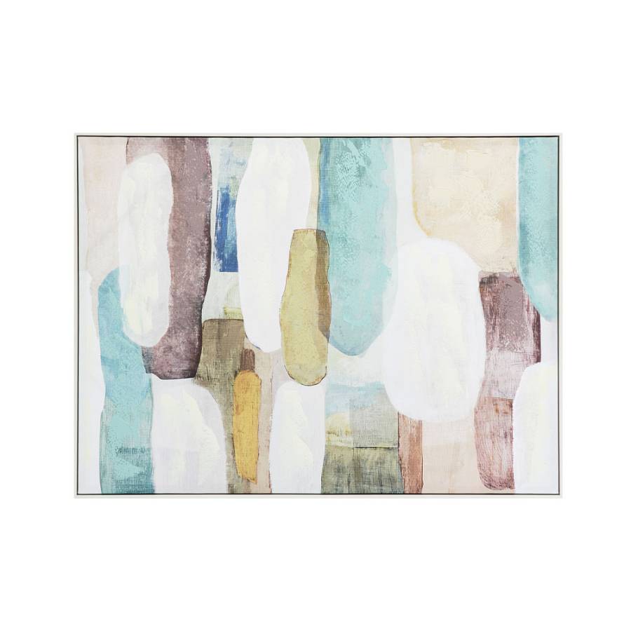 MINT AIR ΠΙΝΑΚΑΣ ΔΙΑΚΟΣΜΗΤΙΚΟΣ ΜΕ ΚΟΡΝΙΖΑ 90x120x4cm ΚΑΜΒΑΣ ΠΟΛΥΧΡΩΜΟ ΞΥΛΟ ΑΣΠΡΟ