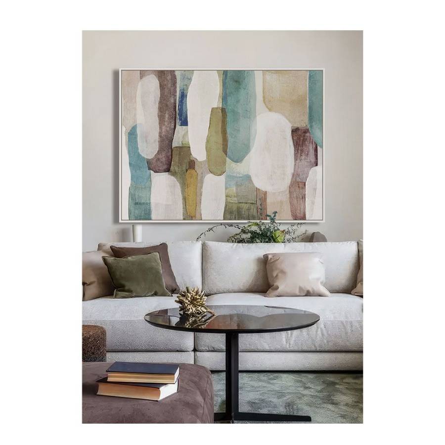 MINT AIR ΠΙΝΑΚΑΣ ΔΙΑΚΟΣΜΗΤΙΚΟΣ ΜΕ ΚΟΡΝΙΖΑ 90x120x4cm ΚΑΜΒΑΣ ΠΟΛΥΧΡΩΜΟ ΞΥΛΟ ΑΣΠΡΟ