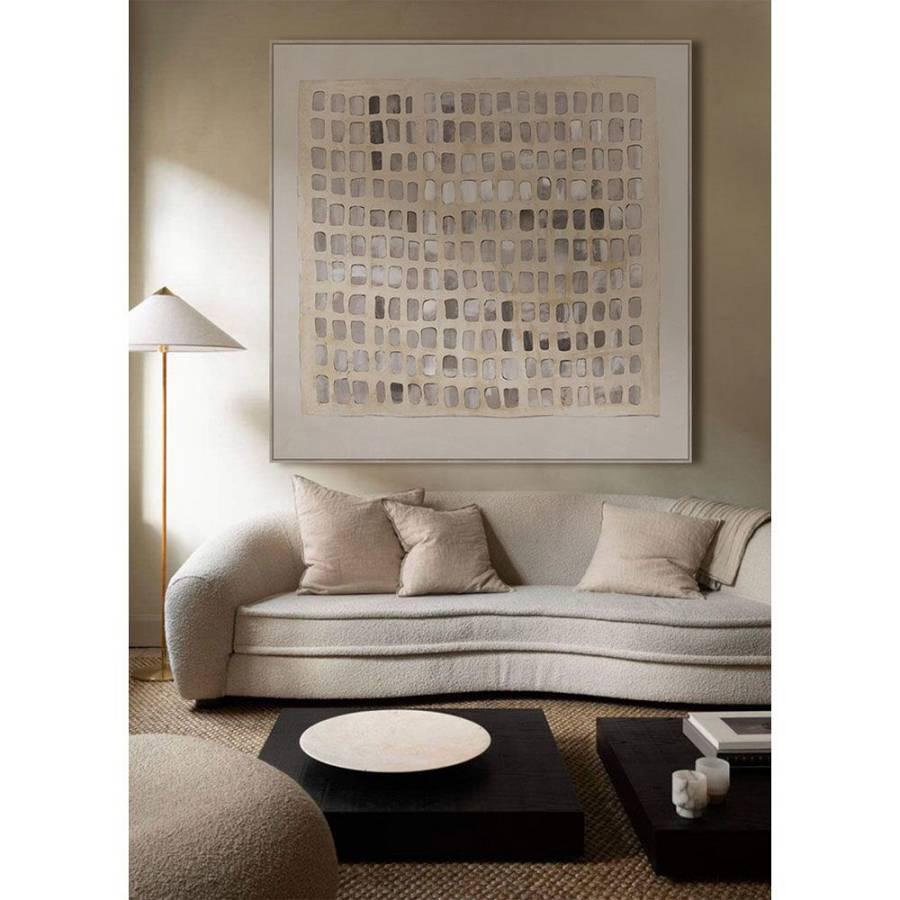 SIMPLICIT ΠΙΝΑΚΑΣ ΔΙΑΚΟΣΜΗΤΙΚΟΣ ΜΕ ΚΟΡΝΙΖΑ 100x100x4cm ΚΑΜΒΑΣ ΜΠΕΖ ΚΑΦΕ ΞΥΛΟ ΦΥΣΙΚΟ