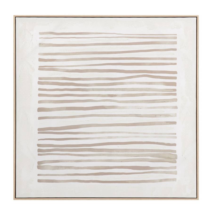 RAYA B ΠΙΝΑΚΑΣ ΔΙΑΚΟΣΜΗΤΙΚΟΣ ΜΕ ΚΟΡΝΙΖΑ 100x100x4cm ΚΑΜΒΑΣ ΜΠΕΖ ΚΑΦΕ ΞΥΛΟ ΦΥΣΙΚΟ