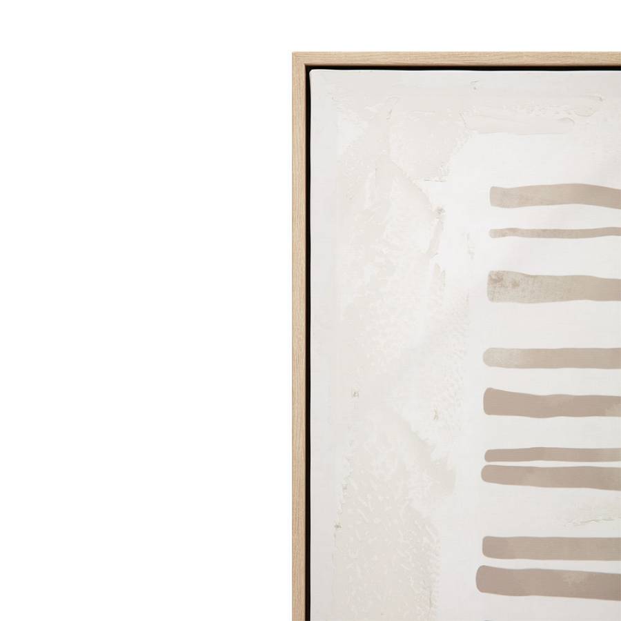 RAYA B ΠΙΝΑΚΑΣ ΔΙΑΚΟΣΜΗΤΙΚΟΣ ΜΕ ΚΟΡΝΙΖΑ 100x100x4cm ΚΑΜΒΑΣ ΜΠΕΖ ΚΑΦΕ ΞΥΛΟ ΦΥΣΙΚΟ