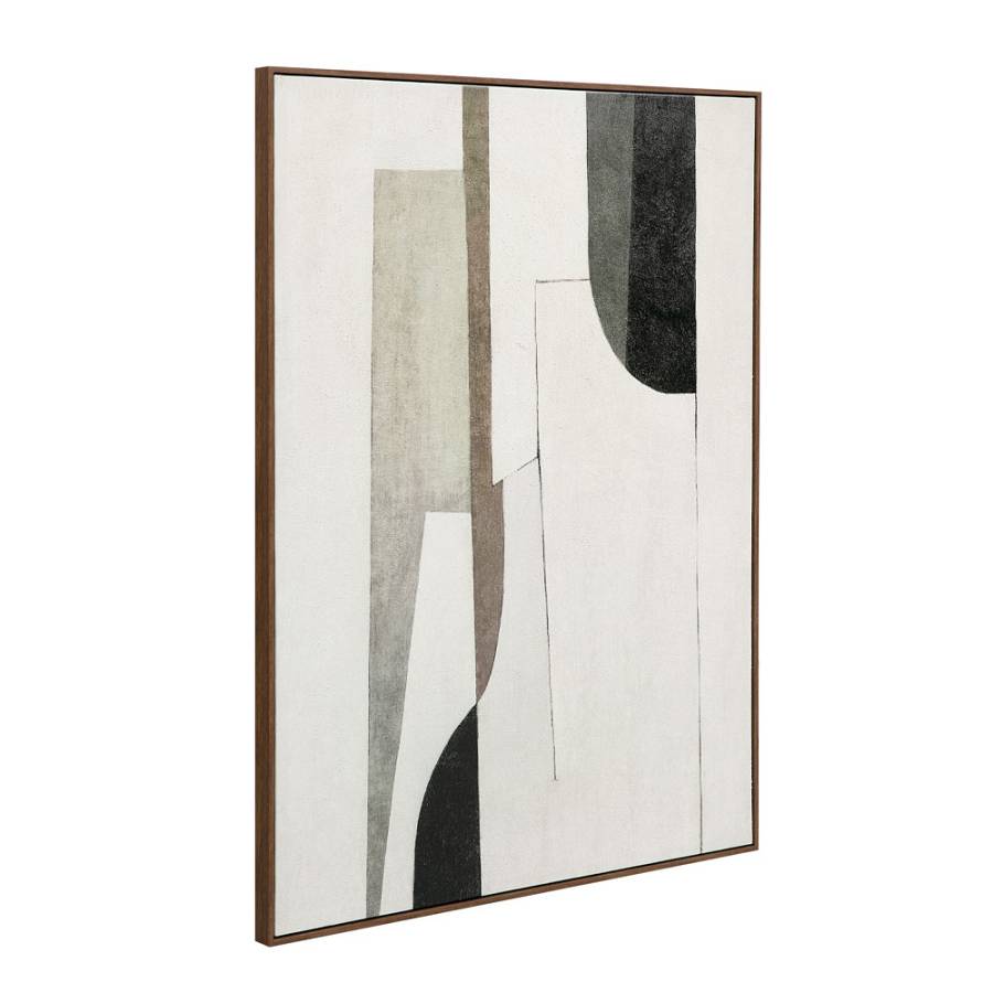 LINEAR ΠΙΝΑΚΑΣ ΔΙΑΚΟΣΜΗΤΙΚΟΣ ΜΕ ΚΟΡΝΙΖΑ 90x120x4cm ΚΑΜΒΑΣ ΜΠΕΖ ΓΚΡΙ ΜΑΥΡΟ ΞΥΛΟ ΦΥΣΙΚΟ