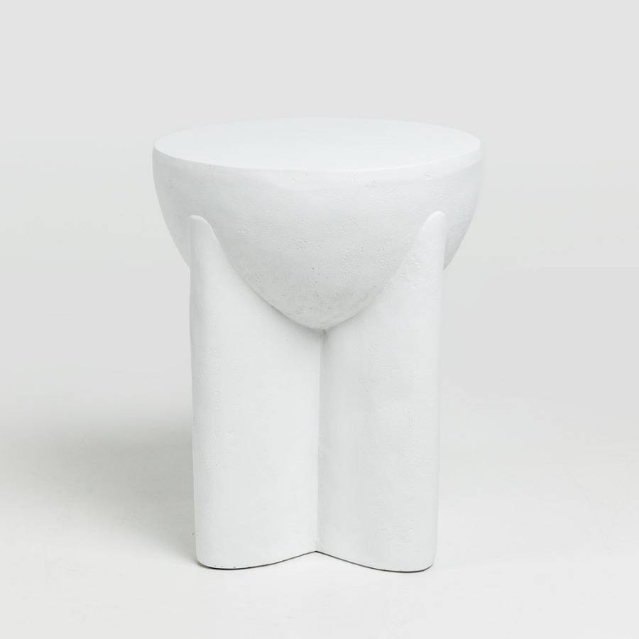 LITHOS HANDLE SIDE TABLE ΛΕΥΚΟ 36.5x36.5x46.5cm