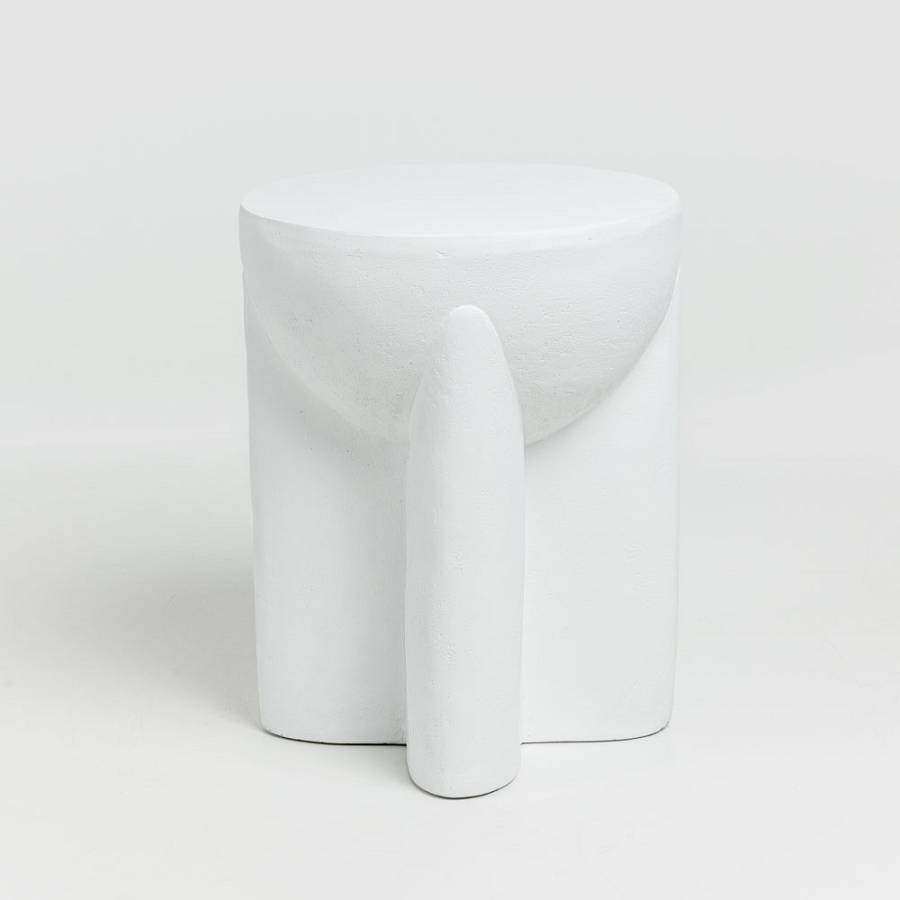 LITHOS HANDLE SIDE TABLE ΛΕΥΚΟ 36.5x36.5x46.5cm