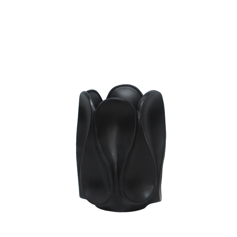 ΒΑΖΟ ΜΑΥΡΟ ΚΕΡΑΜΙΚΟ ΜΕ ΠΤΥΧΩΣΕΙΣ - 19x24.8cm 1/6ΚΙΒ