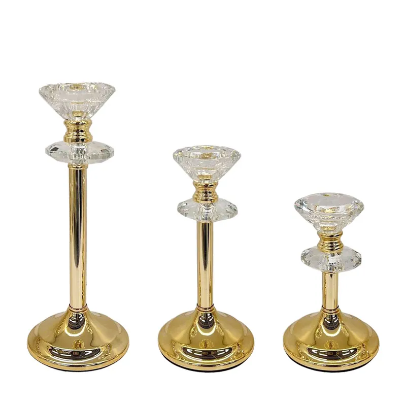 ΚΗΡΟΠΗΓΕΙΑ ΜΕΤΑΛΛΙΚA ΧΡΥΣΟ/ΛΕΥΚΟ ΣΕΤ/3 ΚΛΑΣΙΚΟ ΡΑΒΔΟΣ ΜΕ ΚΡΥΣΤΑΛΛΑ S:Φ10x17,Μ:Φ10x21,L:Φ10x27cm 12/ΚΙΒ