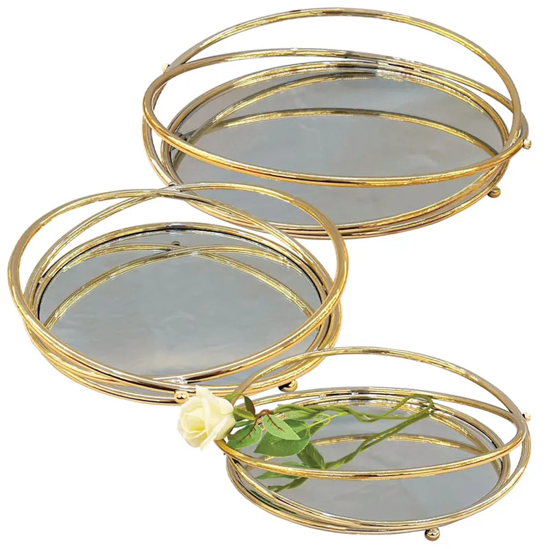 ΔΙΣΚΟΙ ΜΕΤΑΛΛΙΚΟI ΧΡΥΣΟ ΣΕΤ/3 ΣΤΡΟΓΓΥΛΟΙ ΜΕ ΚΑΘΡΕΦΤΗ ΛΟΞΟΙ ΚΥΚΛΟΙ ΧΕΡΟΥΛΙΑ - S:Φ25, M:Φ30, L:Φ35cm 3/ΚΙΒ