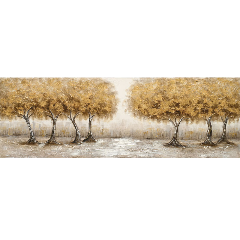 ΠΙΝΑΚΑΣ ΚΑΜΒΑΣ ΜΕ 7 ΧΡΥΣΑ ΔΕΝΤΡΑ - 50x150cm 6/KIB