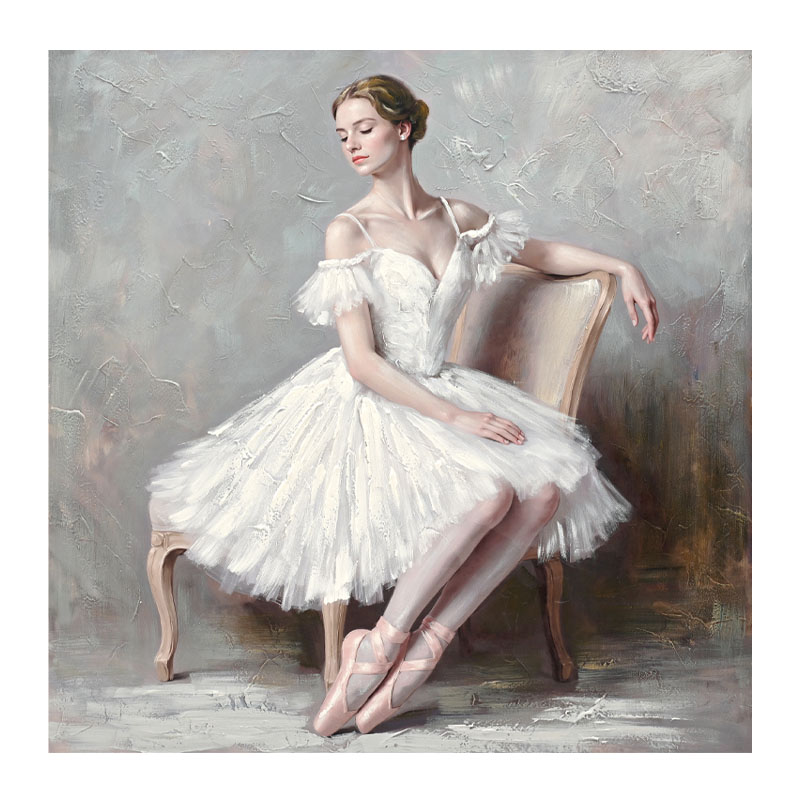 ΠΙΝΑΚΑΣ ΚΑΜΒΑΣ ΜΠΑΛΑΡΙΝΑ ΜΕ ΛΕΥΚΟ ΦΟΡΕΜΑ ΣΕ ΚΑΡΕΚΛΑ - 80x80cm 8/KIB