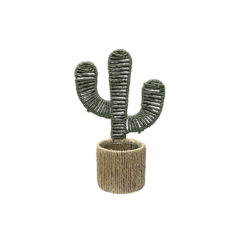 ΦΑΝΑΡΙ ΡΑΤΑΝ ΦΥΣΙΚΟ ΚΑΦΕ/ΠΡΑΣΙΝΟ ΚΑΚΤΟΣ & ΓΥΑΛΙ ΚΕΡΙΟΥ - 21x12x34cm 30/KIB