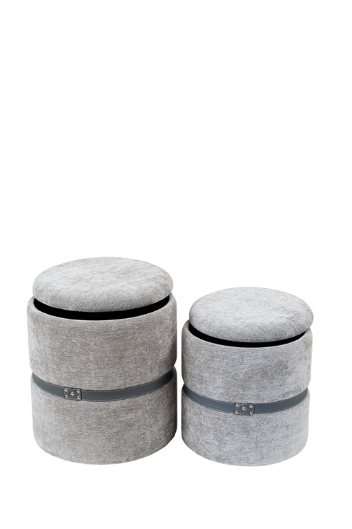 ΣΚΑΜΠΟ ΣΕΤ 2ΤΕΜ ΓΚΡΙ ΜΕ ΔΕΡΜΑΤΑΚΙ 41Χ41Χ45ΕΚ ΚΑΙ 35Χ35Χ38ΕΚ