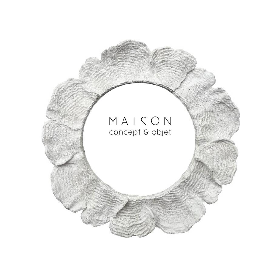 EUVRE ΚΟΡΝΙΖΑ 20x2.5x20cm POLYRESIN ΑΣΠΡΟ ΓΥΑΛΙ