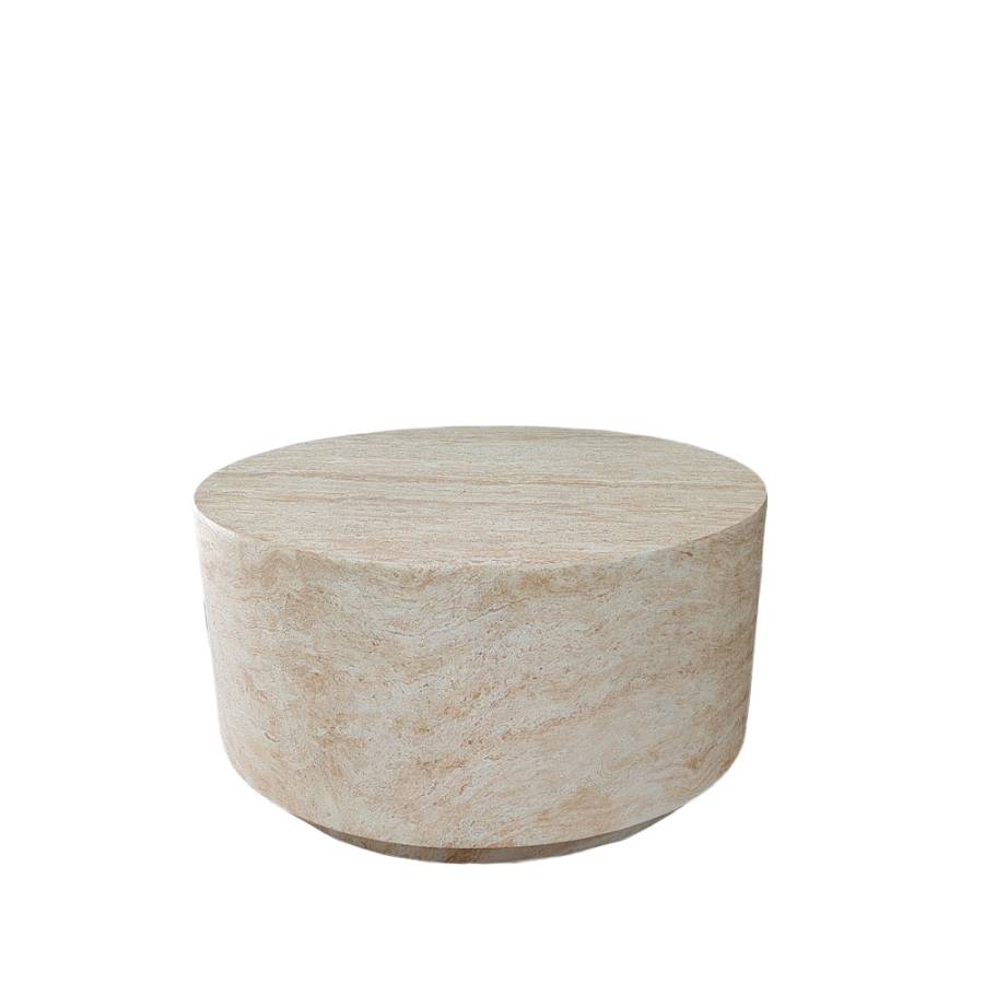 LITHOS ROUND COFFEE TABLE TRAVERTINE 70x70x36cm