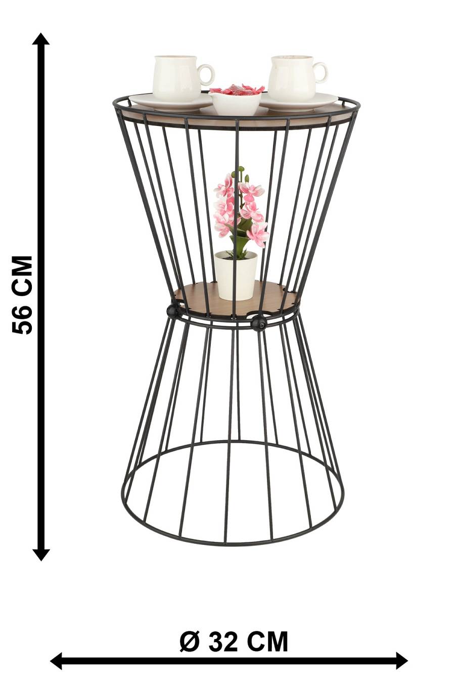 TBBT-16 ΒΚ ΤΡΑΠΕΖΑΚΙ ΒΟΗΘΗΤΙΚΟ ΜΕΤΑΛΛΙΚΟ ΜΑΥΡΟ ΜΕ ΚΑΠΑΚΙ ΞΥΛΙΝΟ ΚΑΡΥΔΙΑ