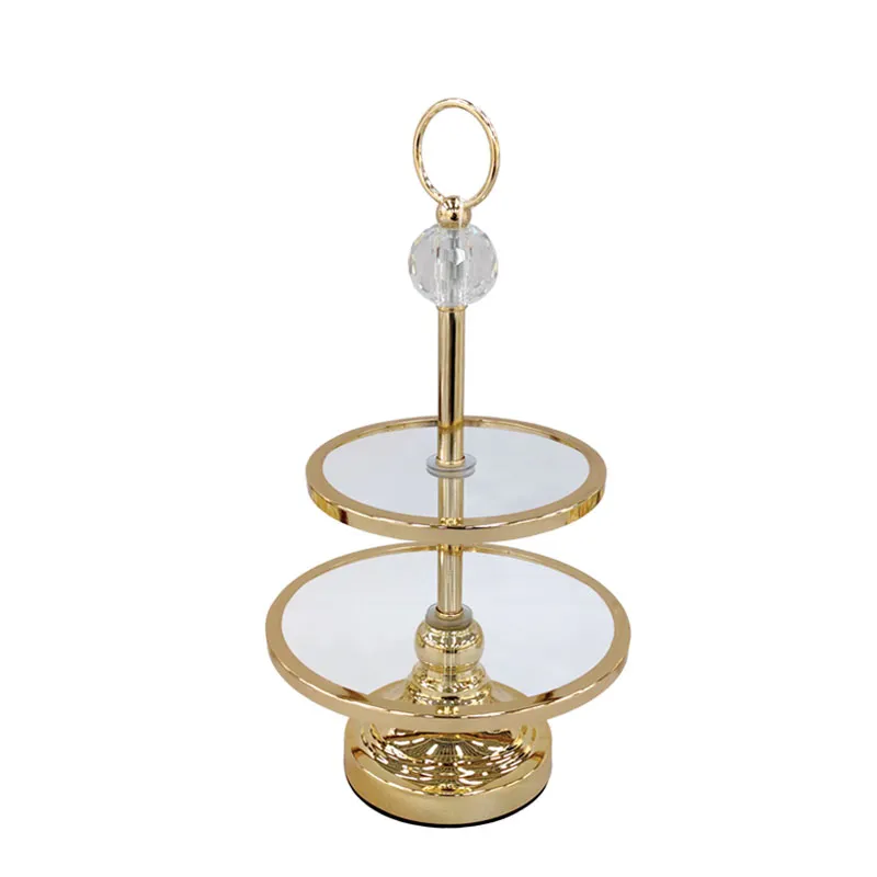 ΟΡΝΤΕΡΒΙΕΡΑ ΜΕΤΑΛΛΙΚΗ ΧΡΥΣΟ/ΛΕΥΚΟ 2 ΔΙΣΚΩΝ ΣΤΡΟΓΓΥΛΗ ΙΣΙΑ ΜΕ ΚΡΥΣΤΑΛΛΟ & ΓΥΑΛΙ - Φ23x43cm 12/ΚΙΒ