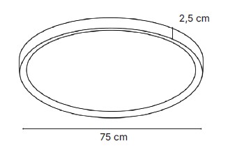 Inlight Πλαφονιέρα οροφής LED 60W 3CCT (by switch on base) σε λευκή απόχρωση D:75x2,5cm (42036-AA-White)