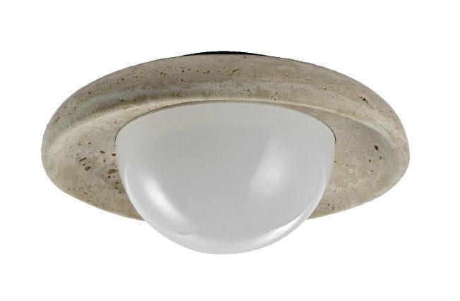 Πλαφονιέρα οροφής γκρι από travertine marble 2XG9 D:25cm (43067)