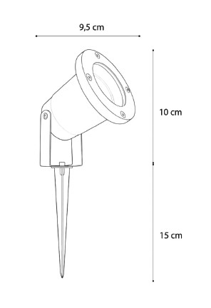 it-Lighting Mercury 1xGU10 Outdoor Spike Light Black D:9,5cm (80600514)