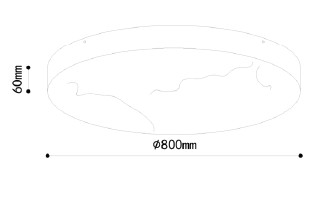 Φωτιστικό οροφής, LED 64W Alabaster & ritine, 7040 lm, 3CCT (by switch on base) D:80x6cm (42053-A)