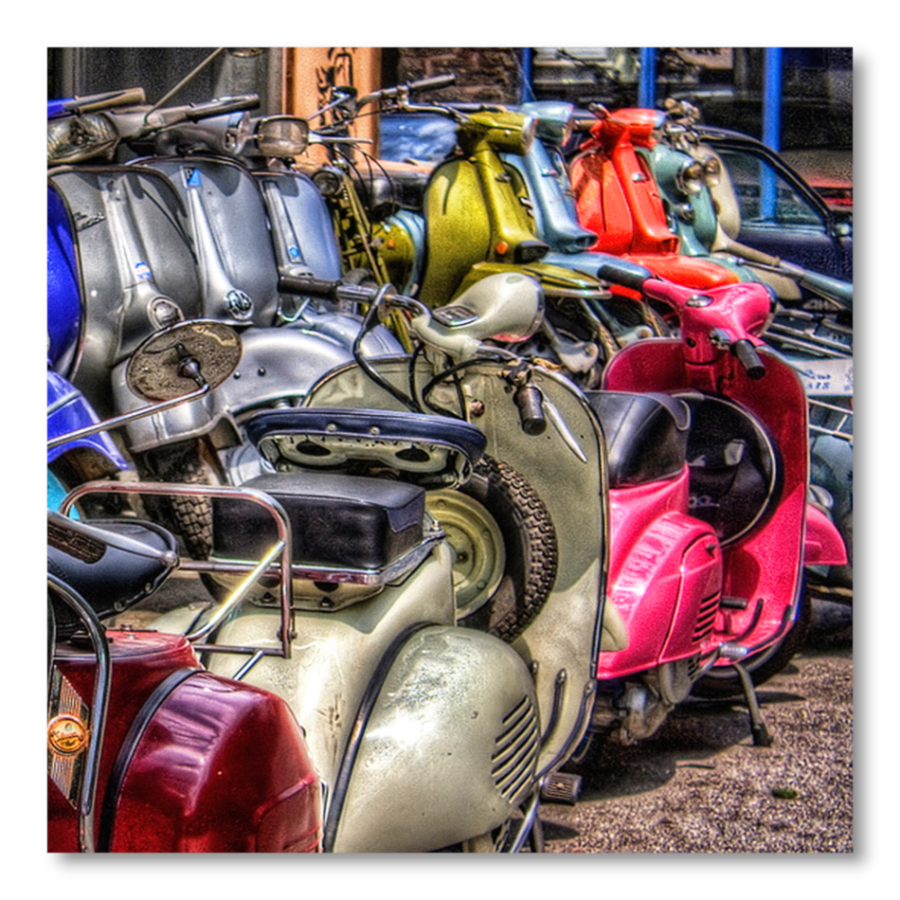 ADL038 - Πίνακας χρωματιστές βέσπες τετράγωνο