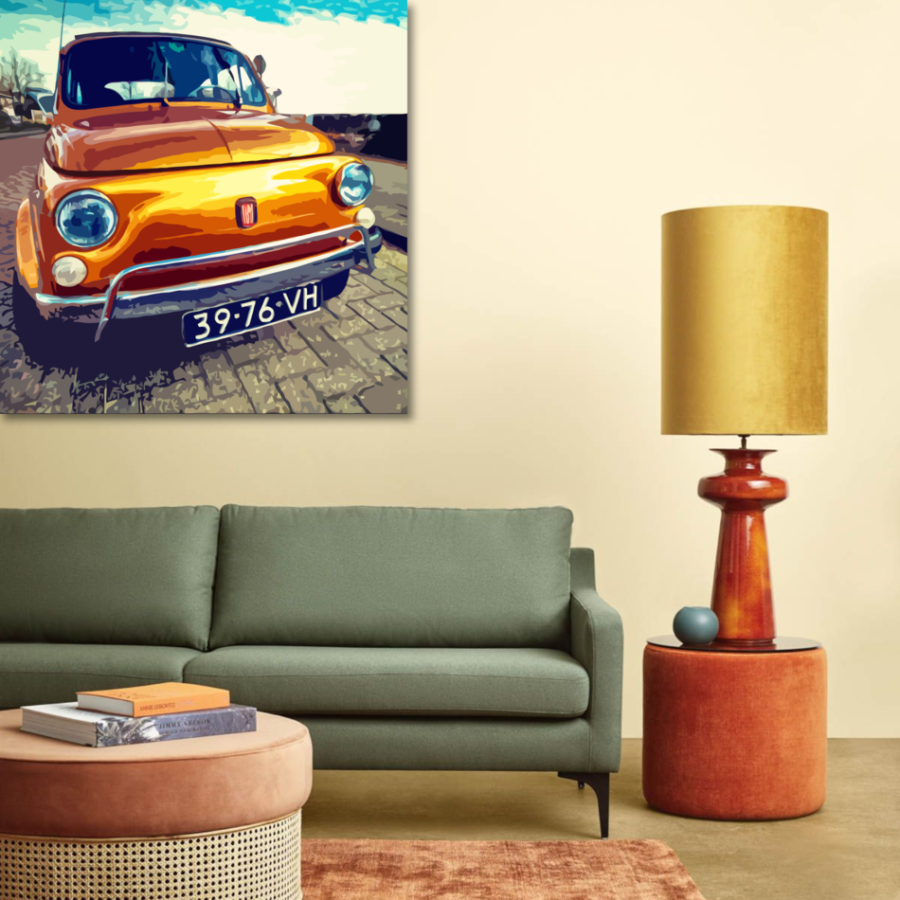 ADL040 - Πίνακας vintage κίτρινο αυτοκίνητο