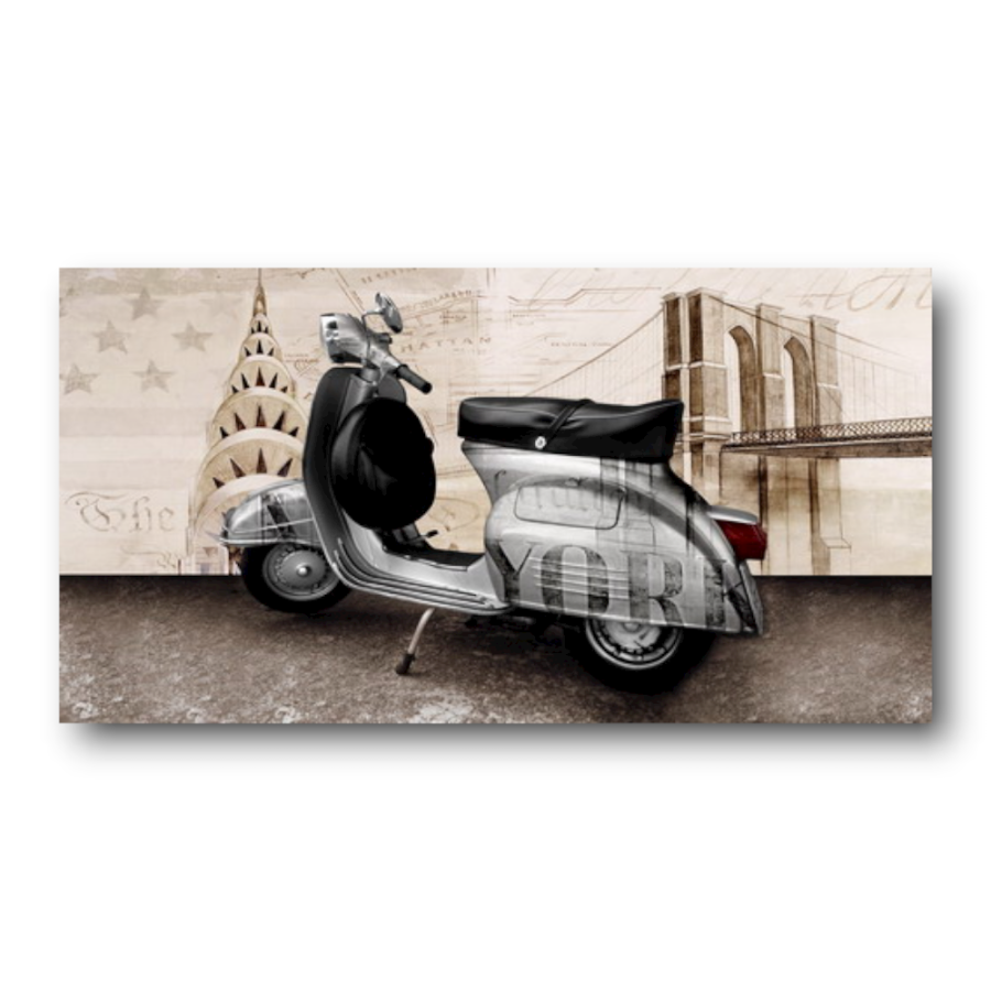 M654 - Πίνακας Vespa σε μαύρο και γκρι