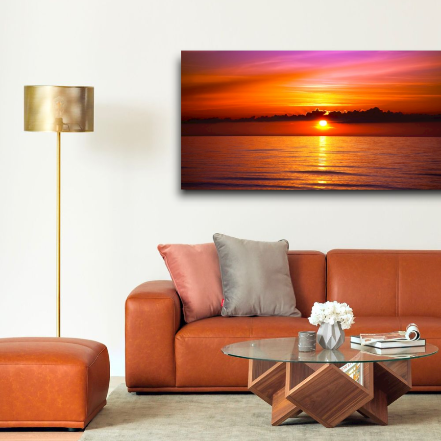 M781 - Πίνακας κόκκινο και ροζ ηλιοβασίλεμα