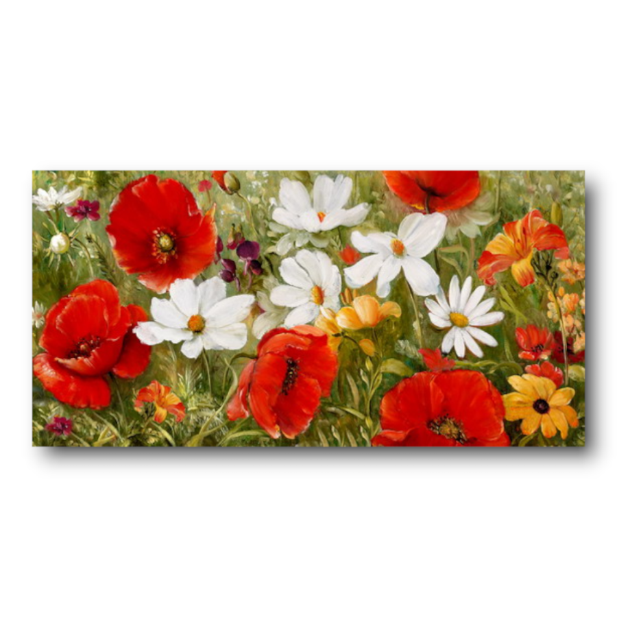 M879 - Πίνακας παπαρούνες και μαργαρίτες