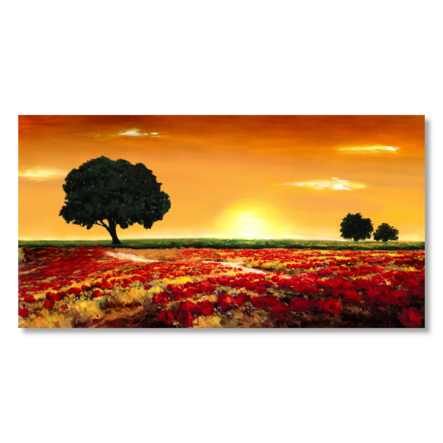 M026 - Πίνακας ηλιοβασίλεμα στον αγρό