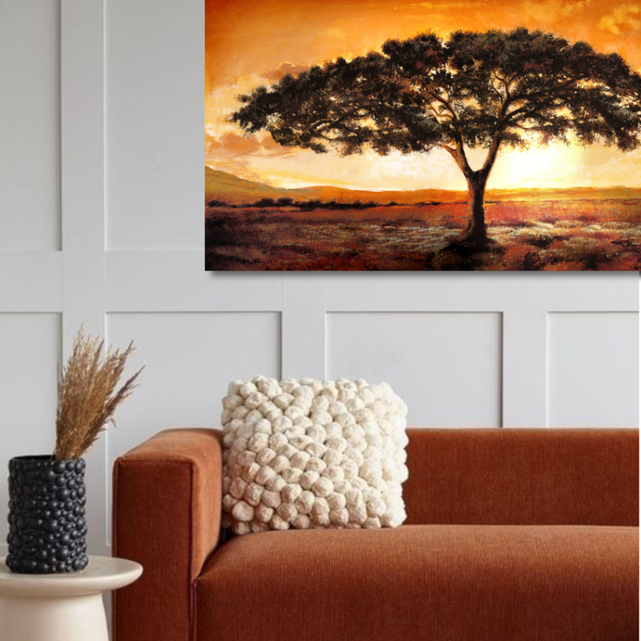 M027 - Πίνακας ηλιοβασίλεμα στην Αφρική