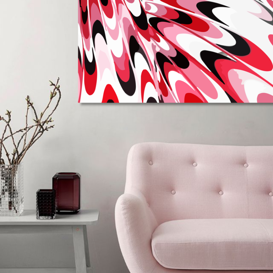 M143 - Πίνακας ροζ και μαύρα χρώματα