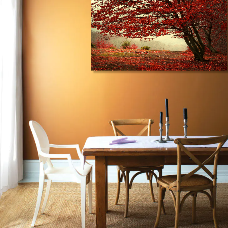 BDL044 - Πίνακας δέντρο με κόκκινα φύλλα