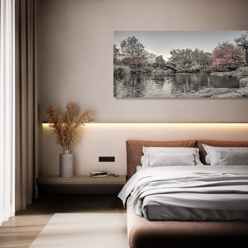 BDL095 - Πίνακας ποτάμι με πέτρινη γέφυρα