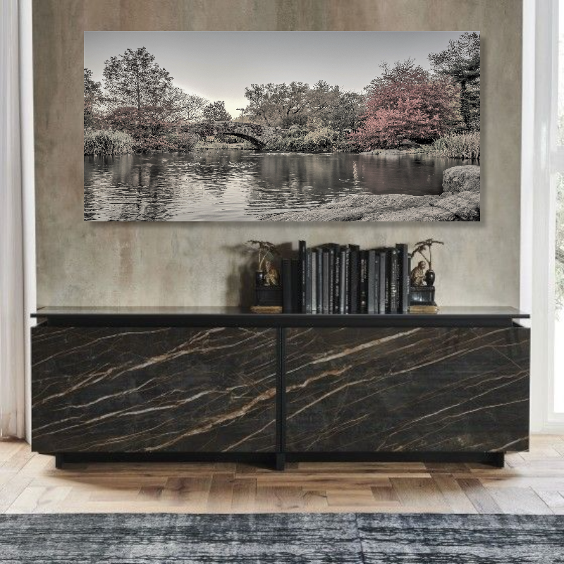 BDL095 - Πίνακας ποτάμι με πέτρινη γέφυρα