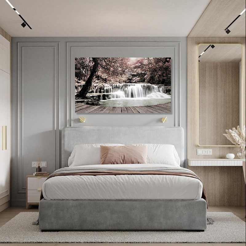 BDL100 - Πίνακας καταρράκτης σε ροζ δάσος (ΑΚΟΛΟΥΘΕΙ ΒΙΝΤΕΟ)