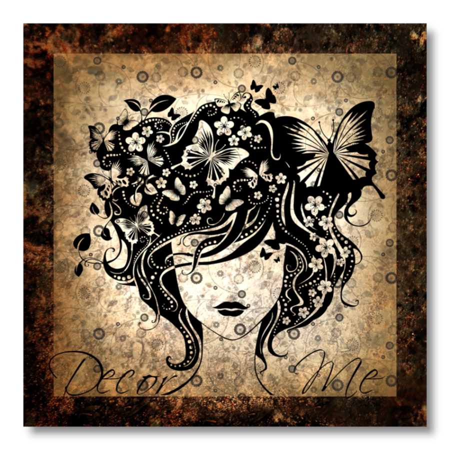 M196 - Πίνακας κορίτσι και πεταλούδες