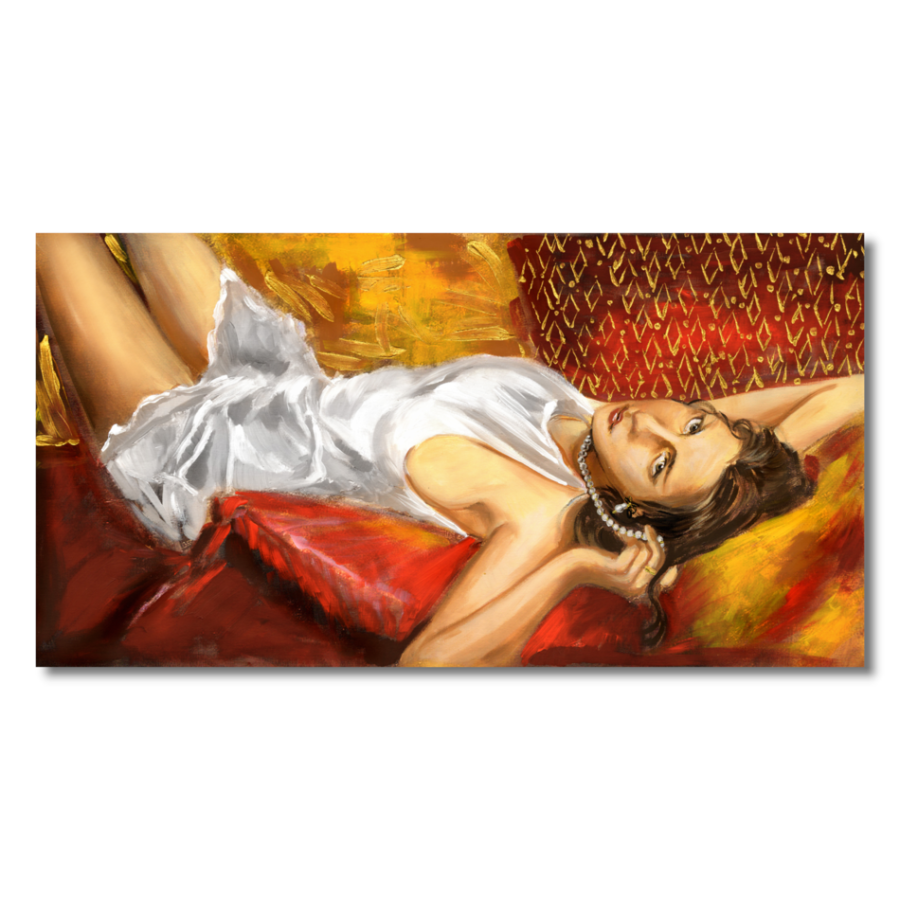 M267 - Πίνακας γυναίκα με λευκό φόρεμα