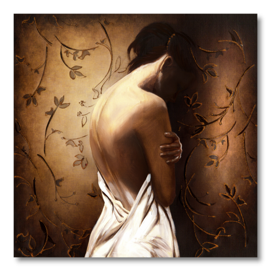 M270 - Πίνακας κοπέλα σε καφέ φόντο