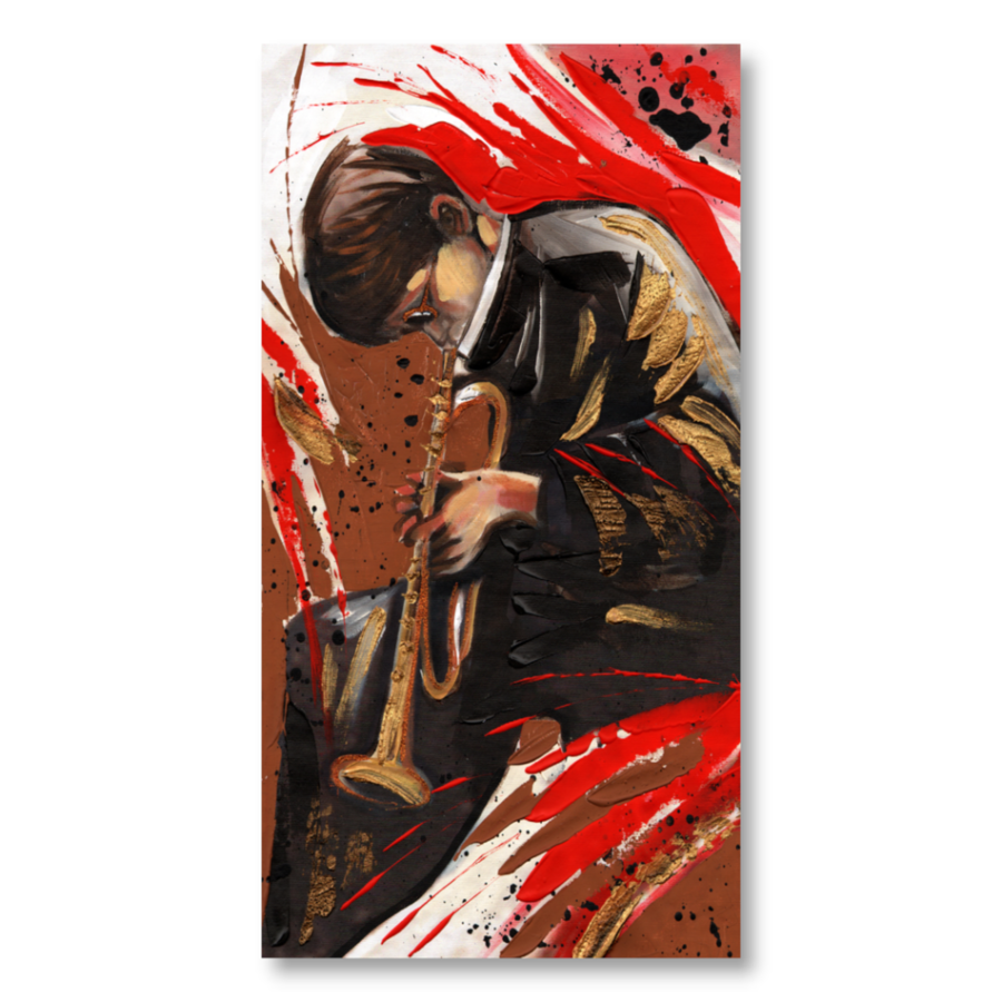 M338 - Πίνακας μουσικός τρομπέτας