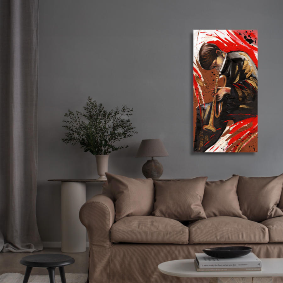 M338 - Πίνακας μουσικός τρομπέτας