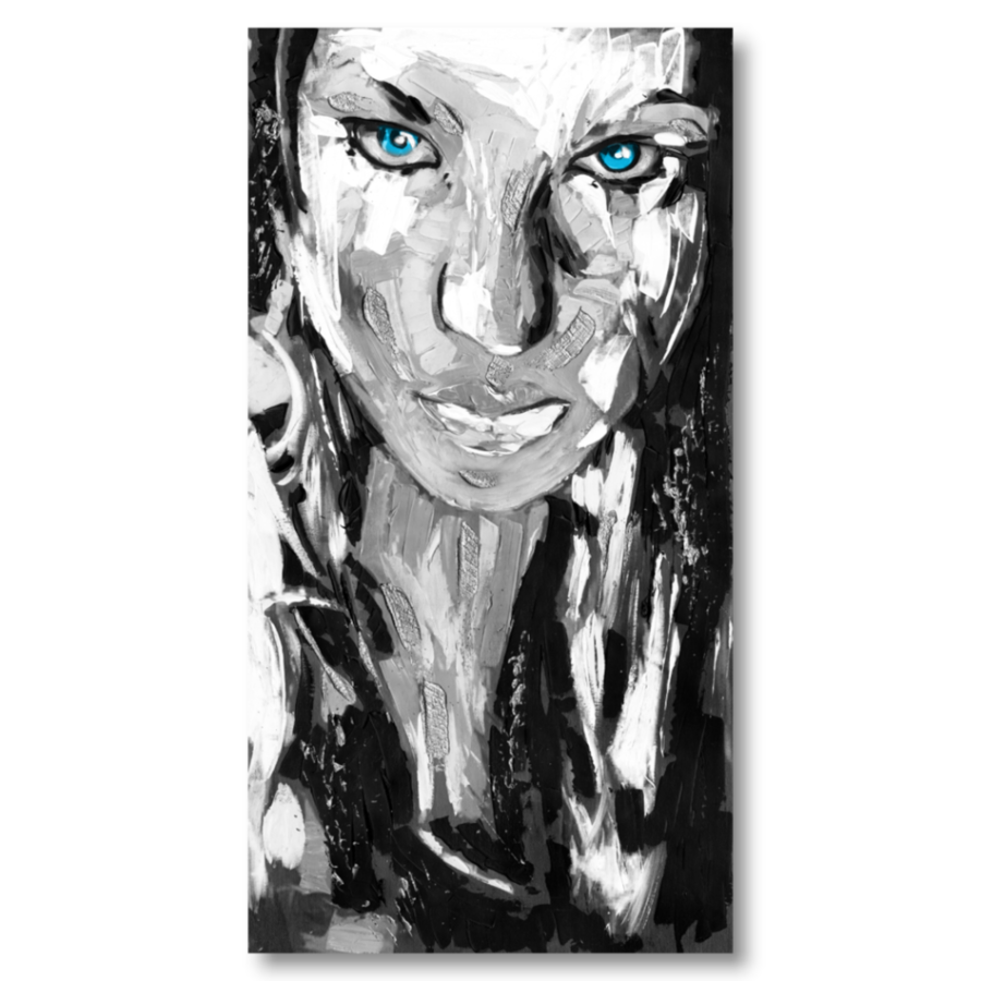 M382 - Πίνακας ασπρόμαυρη γυναικεία φιγούρα