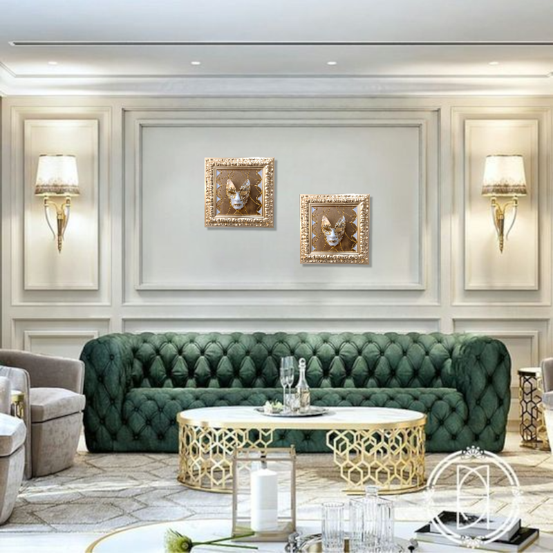 M03 - Βενετσιάνικη μάσκα λευκό και χρυσό