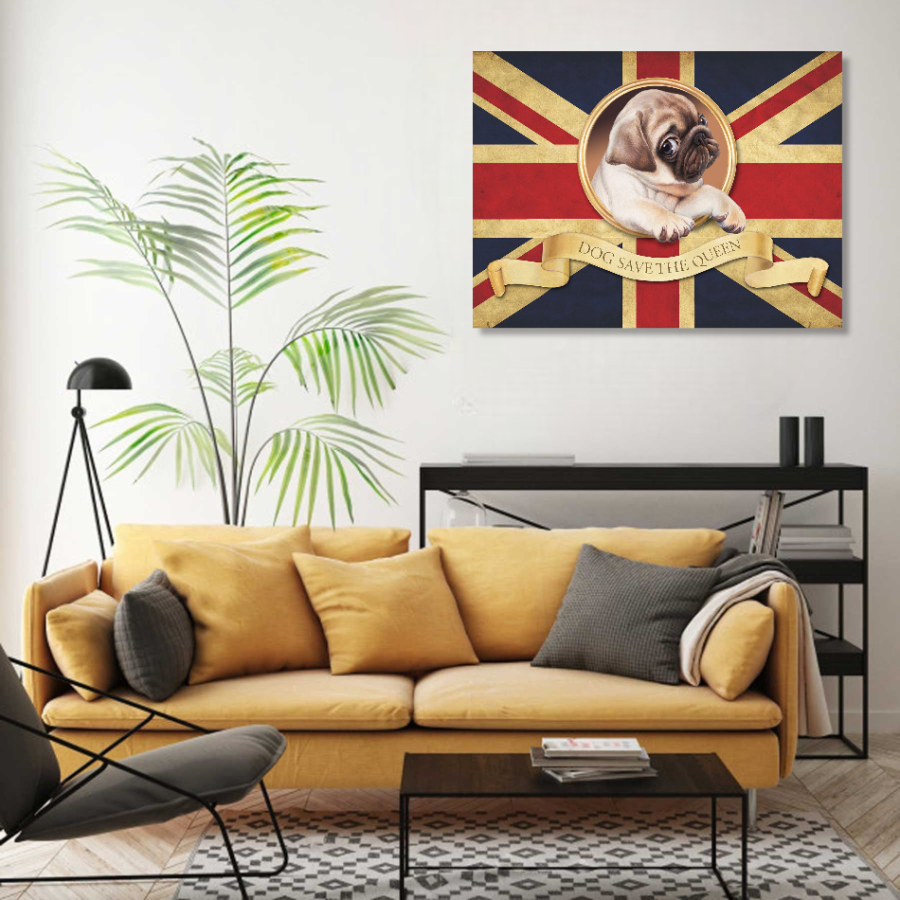 M1008 - Πίνακας σκύλος σε σημαία