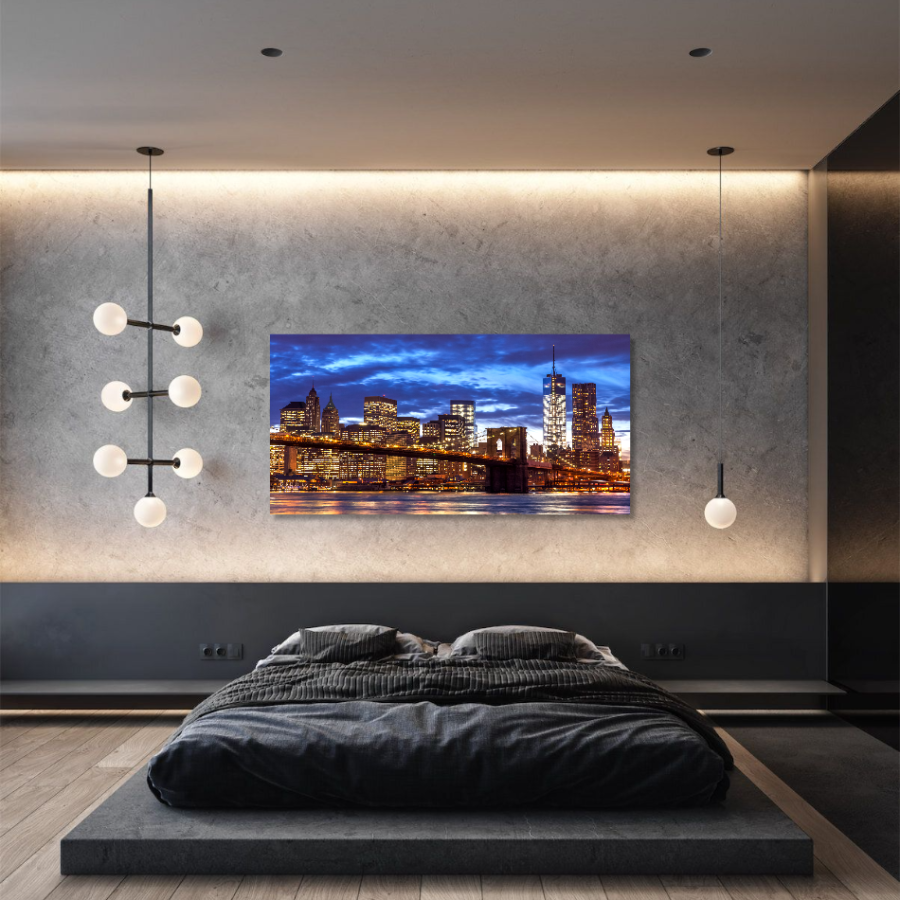 M1027 - Πίνακας γέφυρα του Μπρούκλιν το σούρουπο