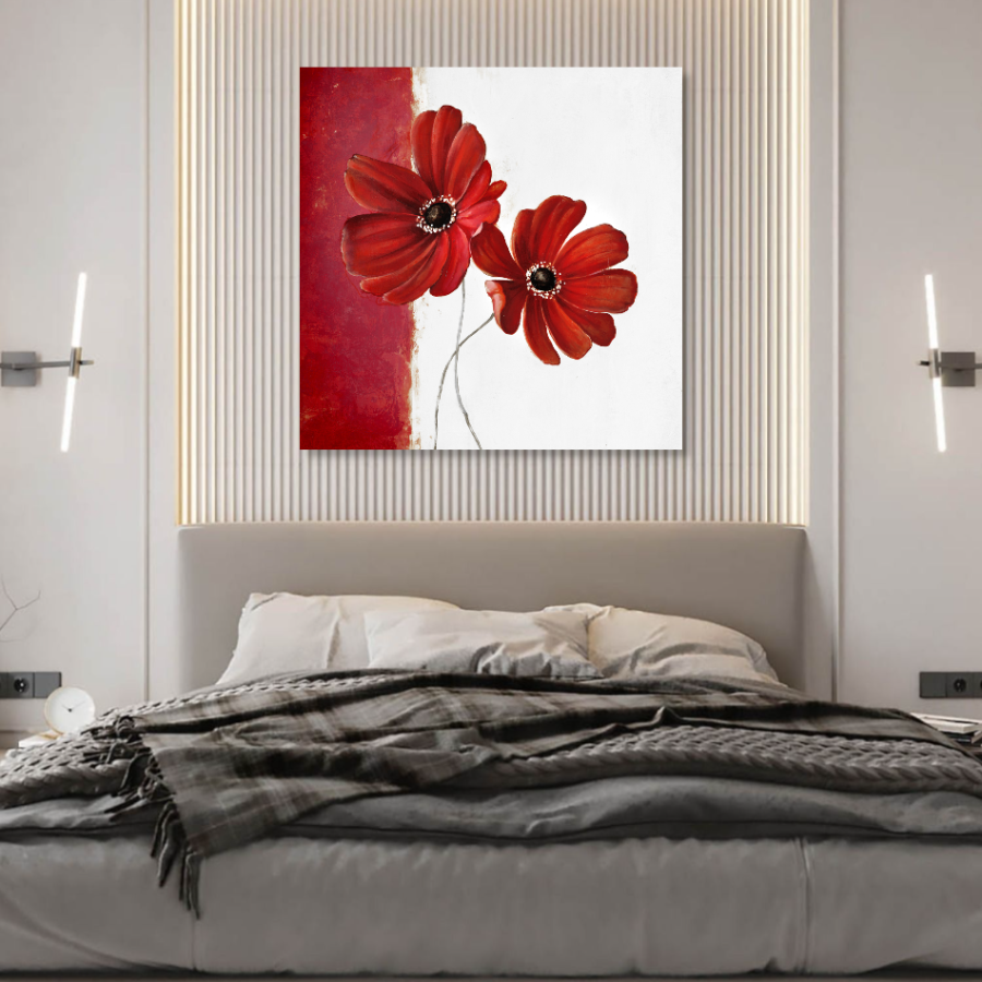 M499 - Πίνακας κόκκινα λουλούδια