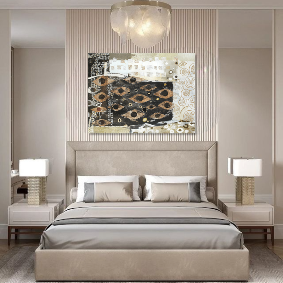 M545 - Πίνακας τέχνη σε γήινα χρώματα